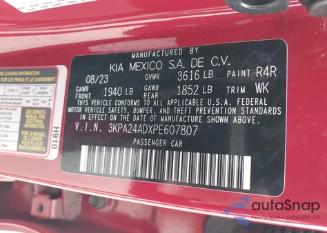 2023 Kia Rio S from USA, damaged, VIN 3KPA24ADXPE607807